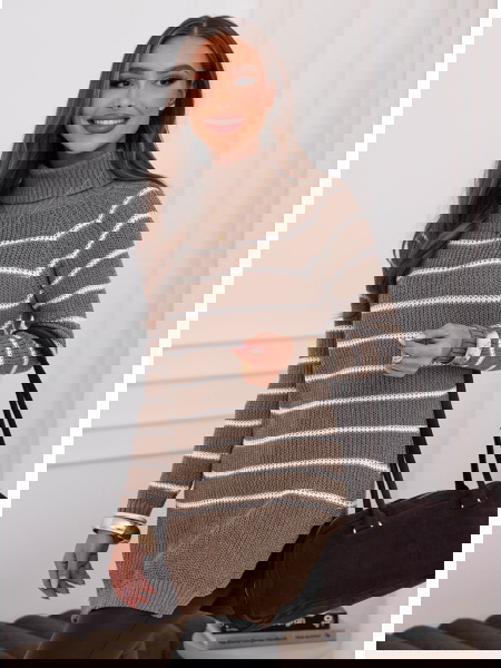 Czekoladowy sweter w paski... 2