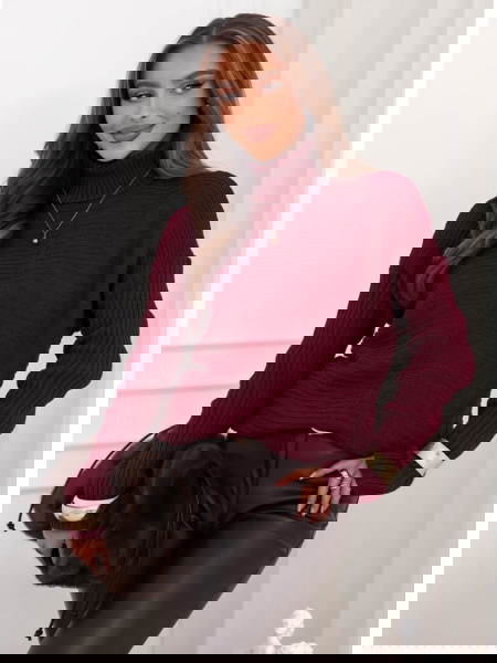 Bordowy sweter z golfem... 2