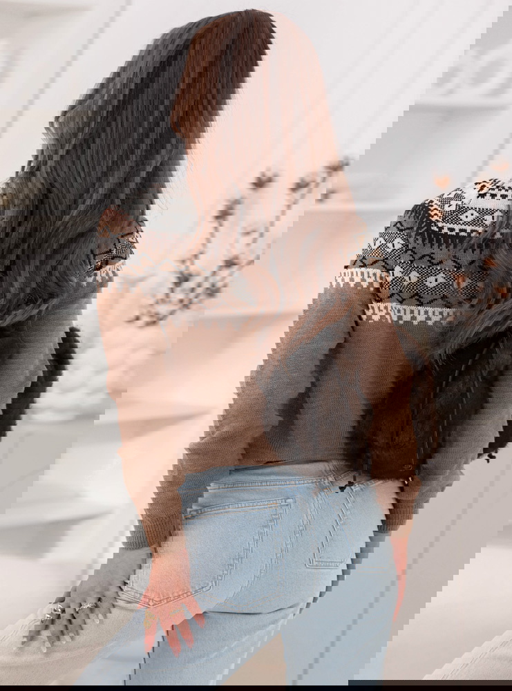 Sweter w skandynawski wzór Kenziee -...