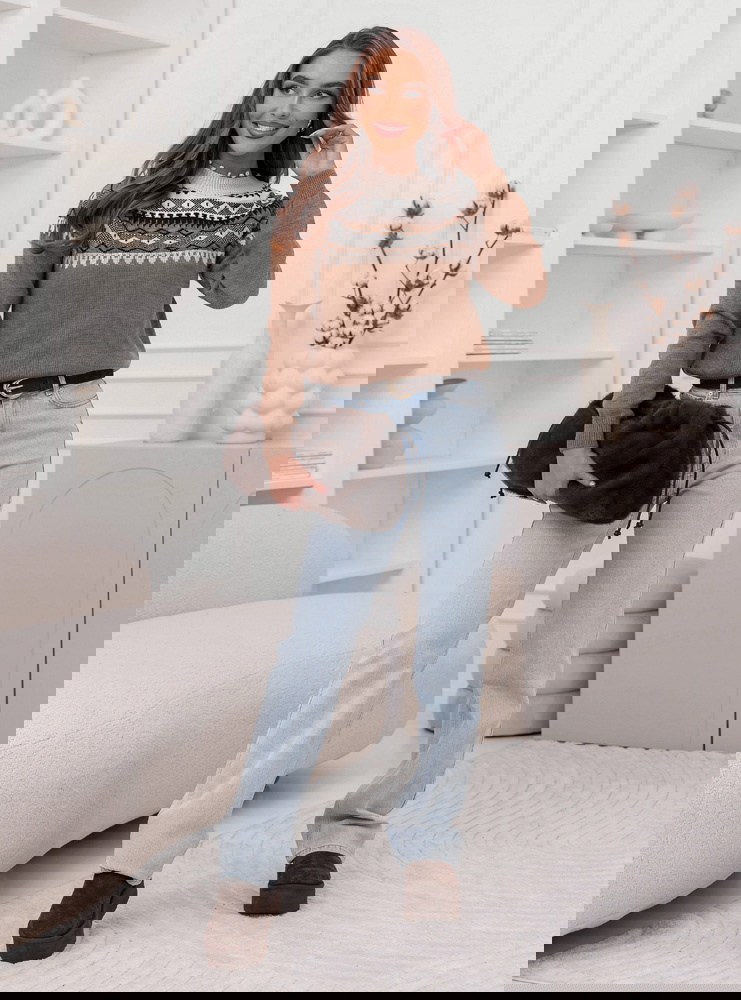 Sweter w skandynawski wzór Kenziee -...