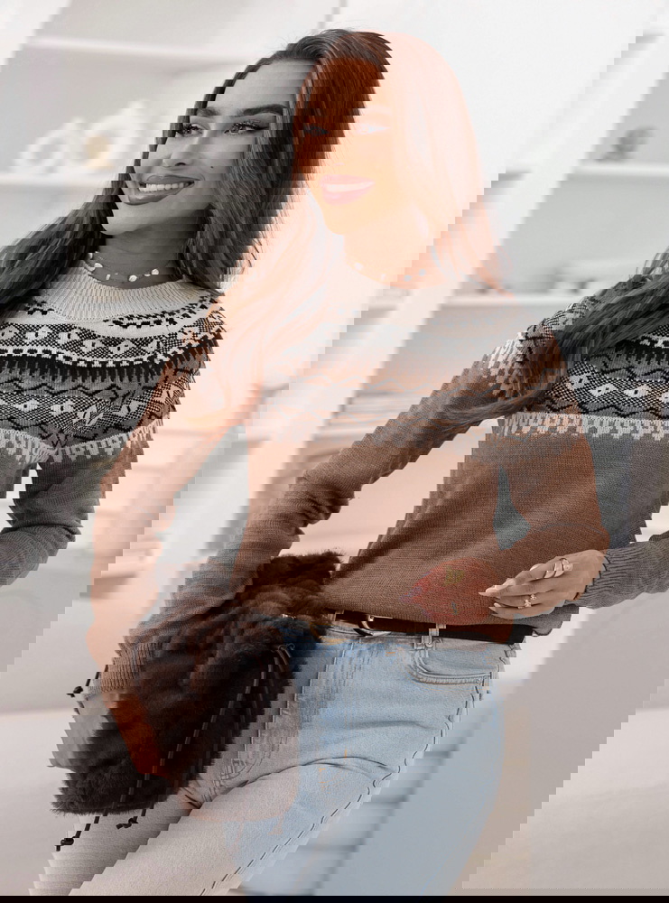 Sweter w skandynawski wzór Kenziee -...