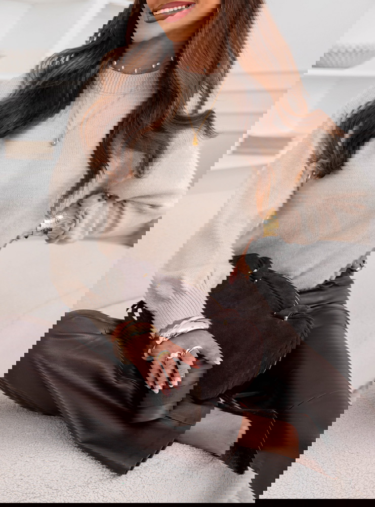 Beżowy sweter oversize Mereaina