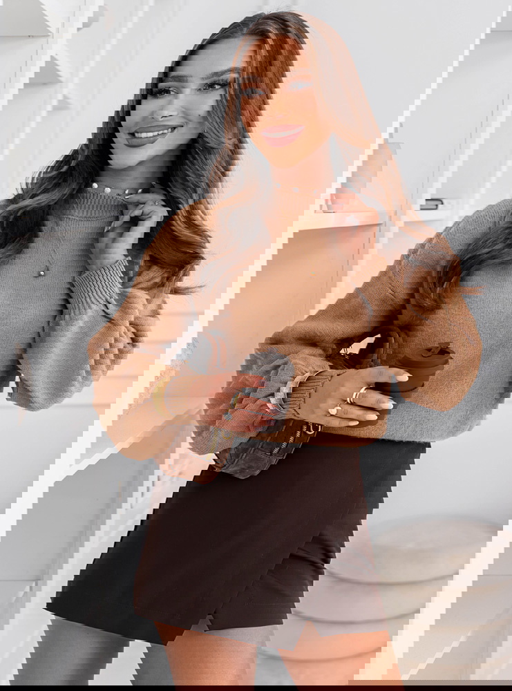 Sweter oversize Mereaina - mocha mousse