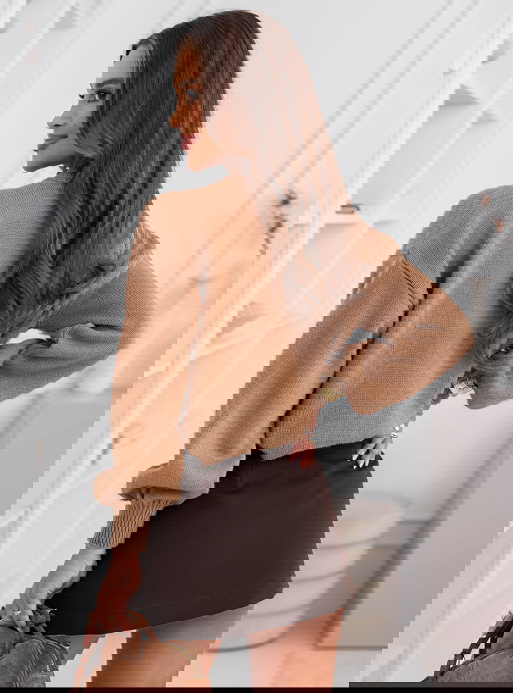 Sweter oversize Mereaina - mocha mousse