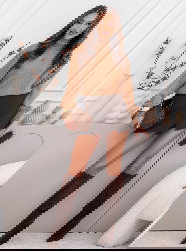 Sweter oversize Mereaina - mocha mousse