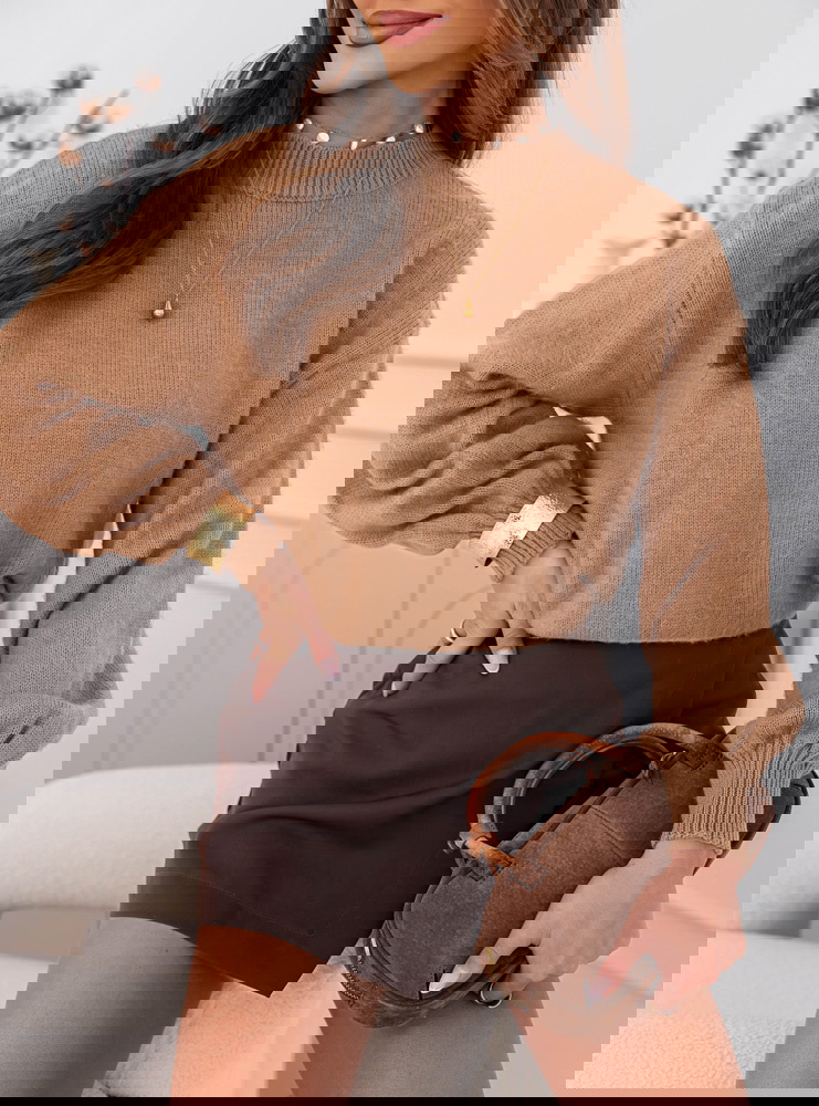 Sweter oversize Mereaina - mocha mousse