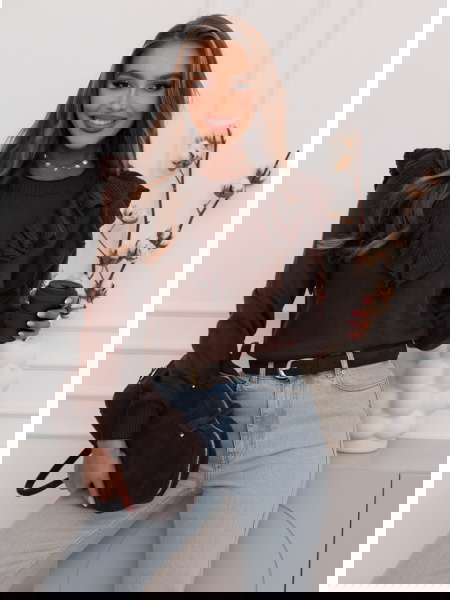 Czekoladowy sweter z... 2