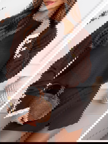 Czekoladowy sweter z...