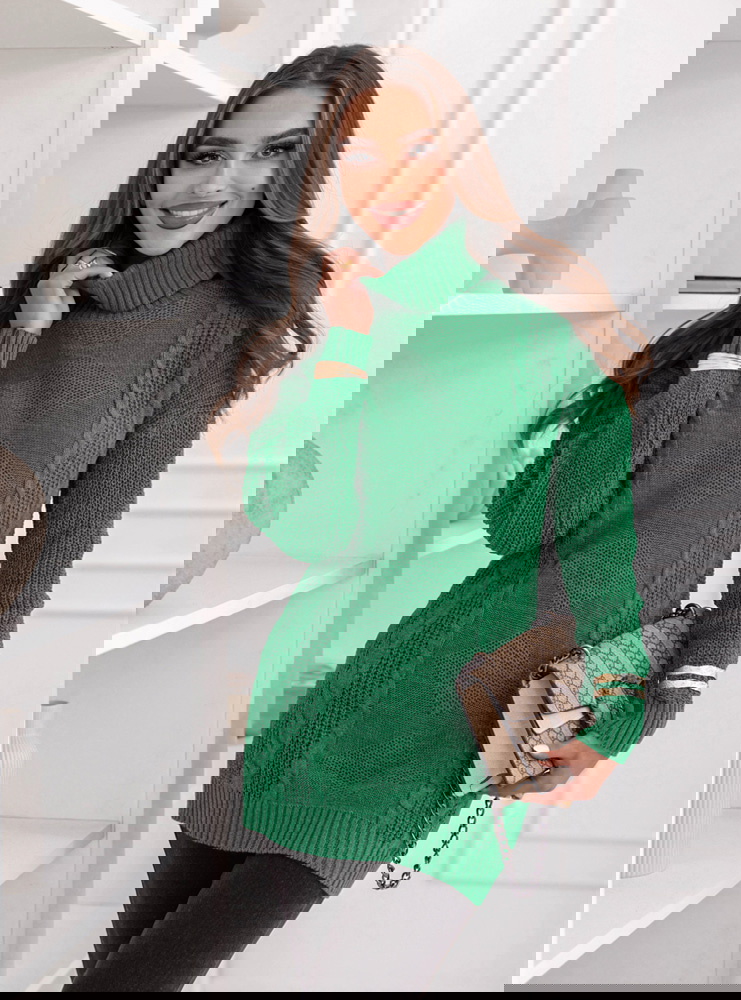 Zielony sweter z golfem Evilou