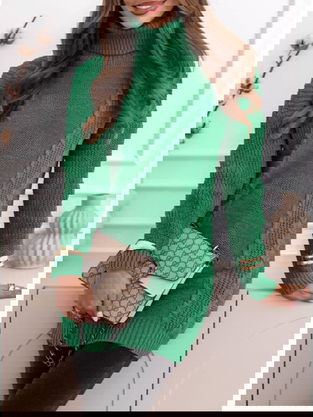 Zielony sweter z golfem Evilou