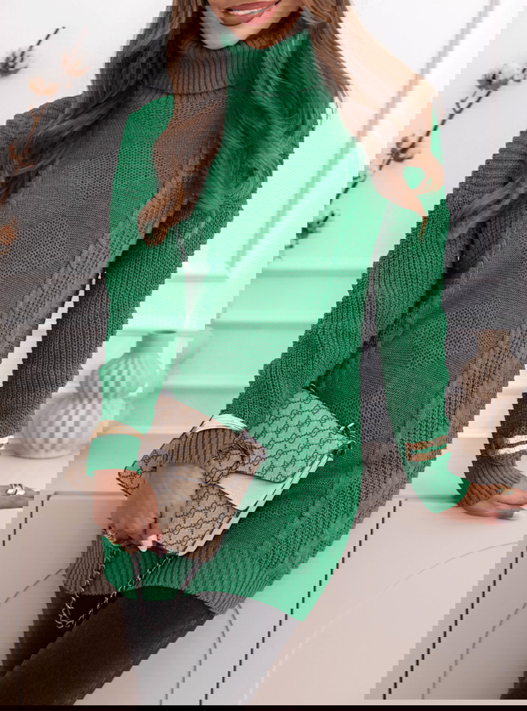 Zielony sweter z golfem Evilou