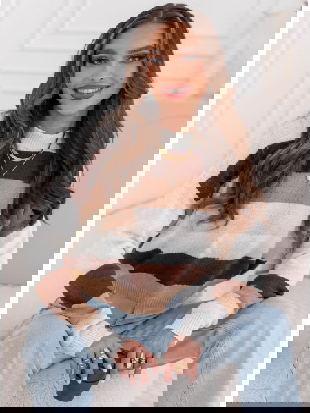 Sweter w paski Patsie - wzór 1 2