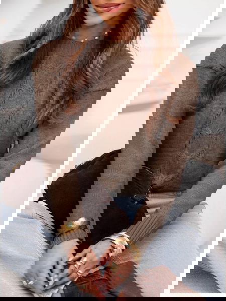 Czekoladowy sweter z...