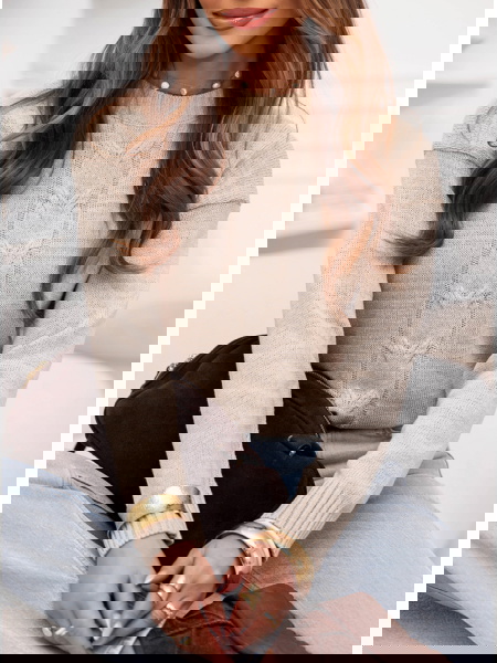 Beżowy sweter z... 2