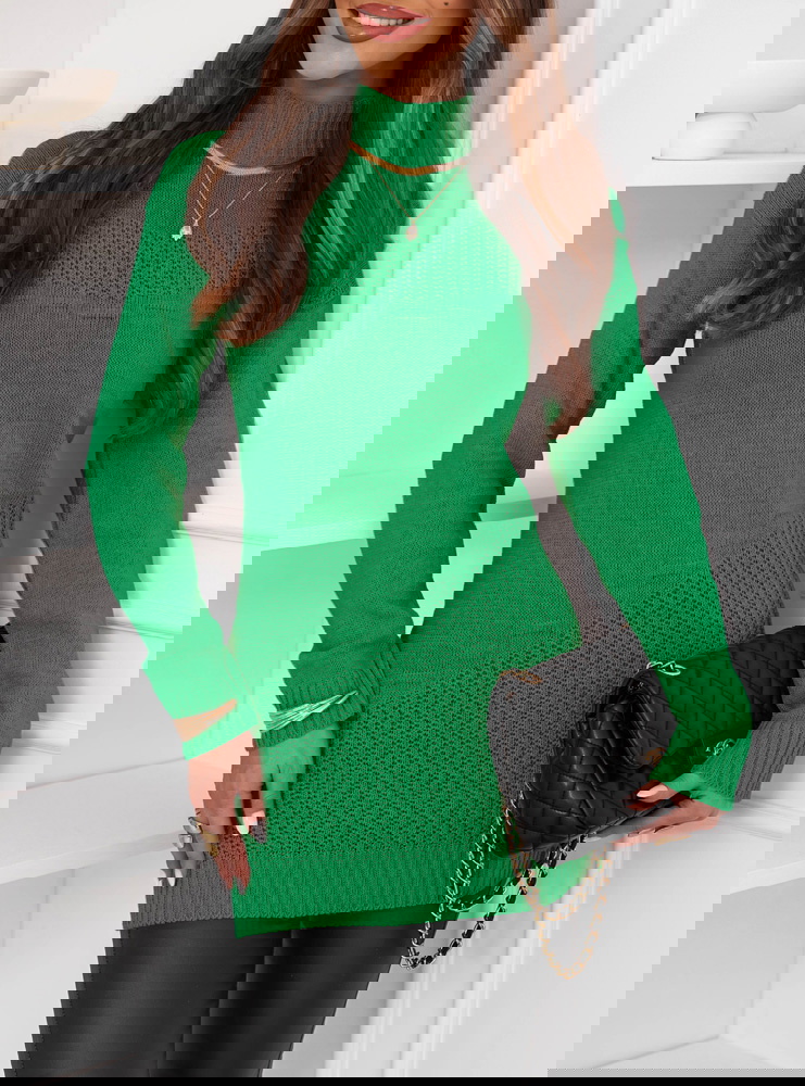 Zielony sweter z półgolfem Philicia