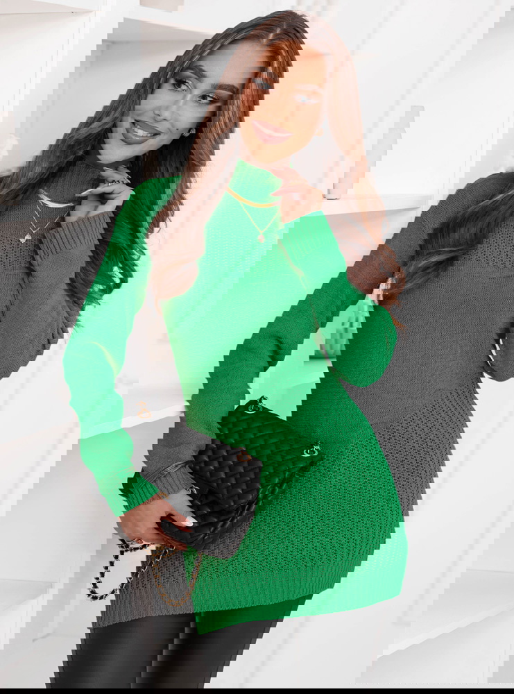 Zielony sweter z półgolfem Philicia