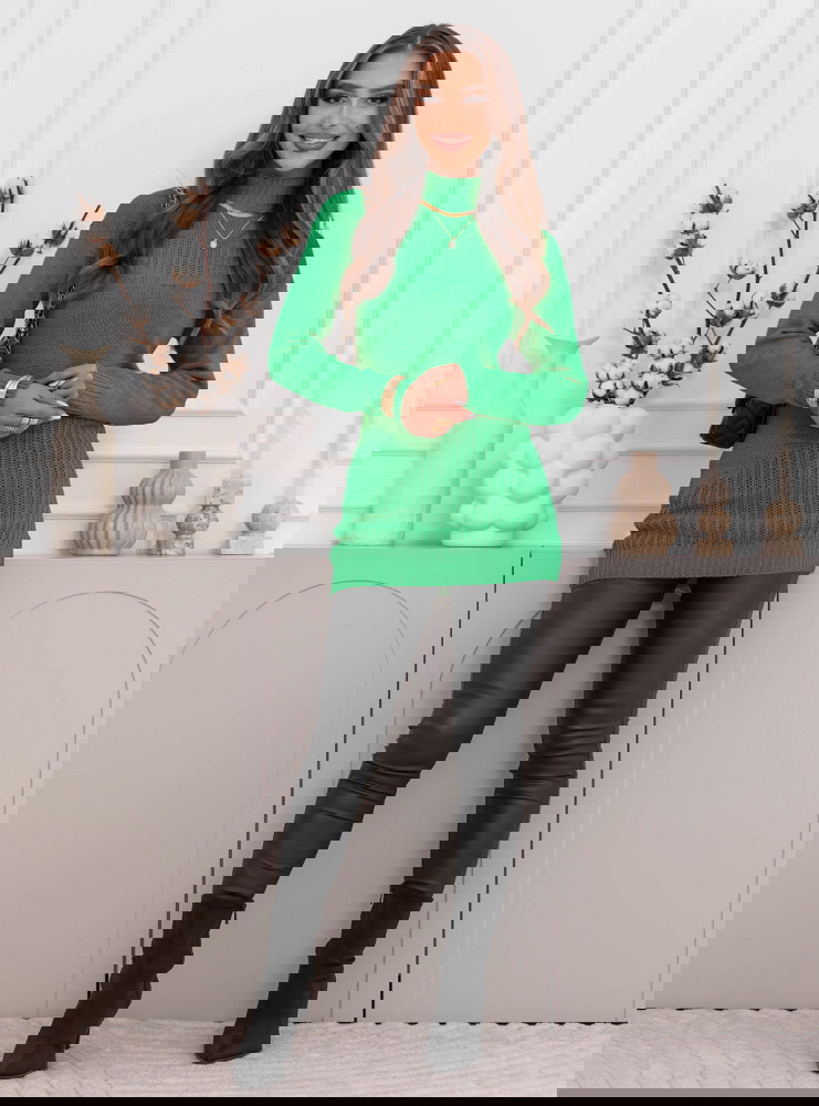 Zielony sweter z półgolfem Philicia