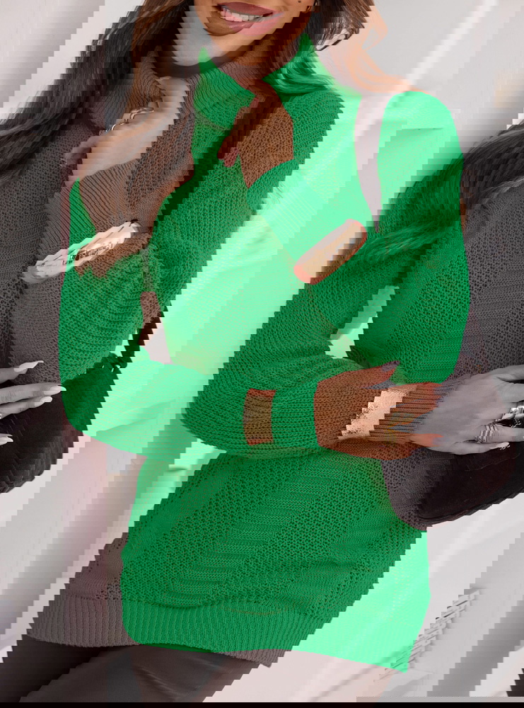 Zielony sweter z golfem Debroah