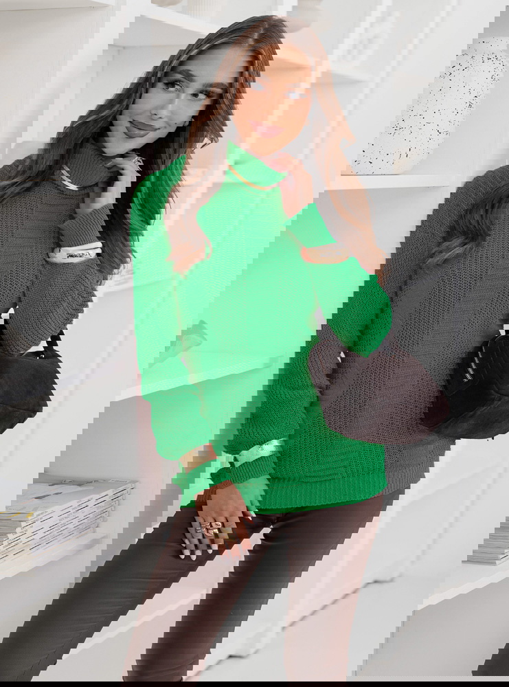 Zielony sweter z golfem Debroah