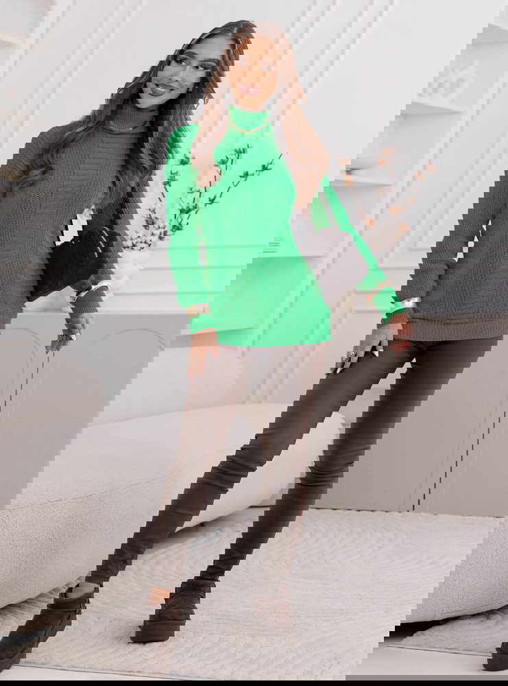 Zielony sweter z golfem Debroah