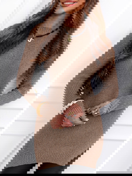 Czekoladowy sweter z... 2