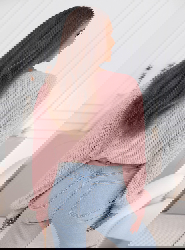 Sweter oversize Raeleen - brudny róż