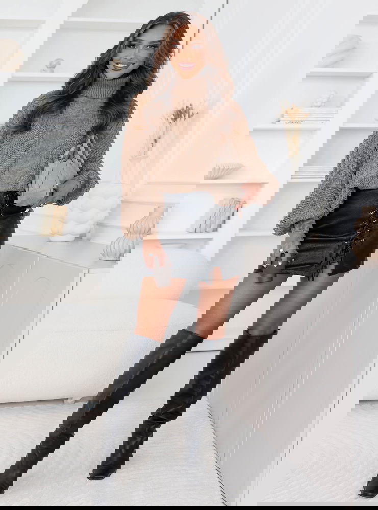 Sweter oversize z golfem Marym -...