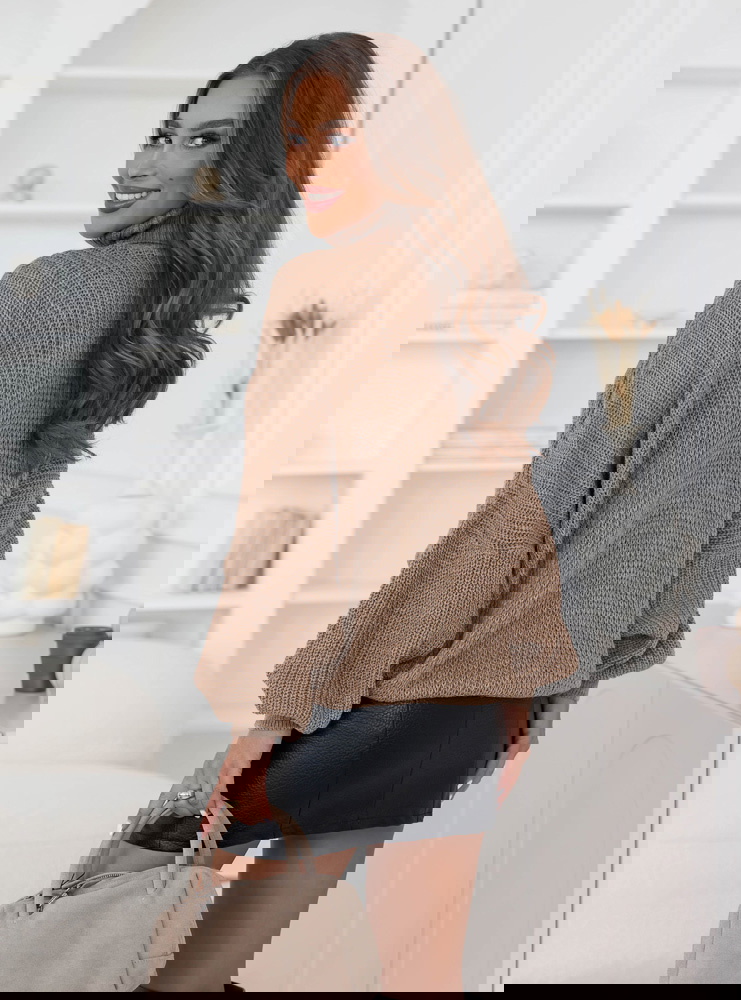 Sweter oversize z golfem Marym -...