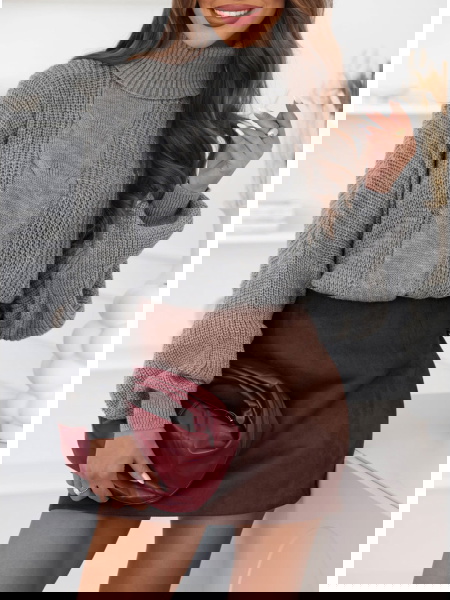 Szary sweter oversize z...