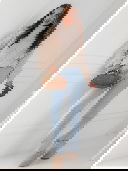 Beżowy sweter oversize z... 2