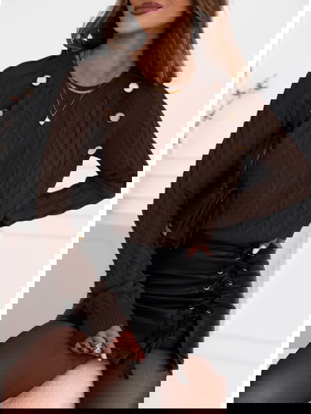 Czekoladowy sweter z...