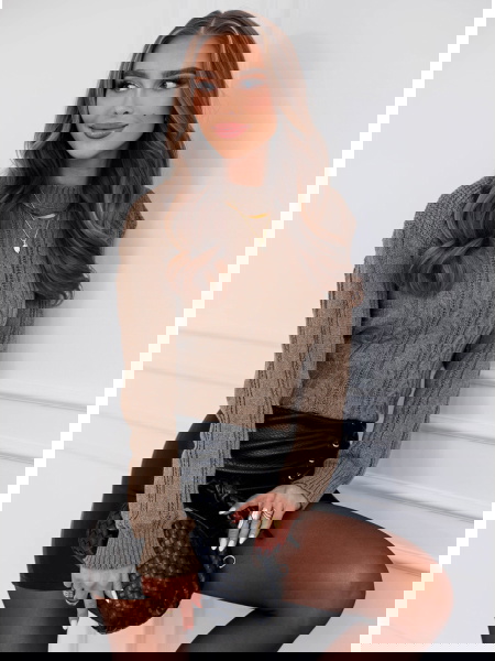 Czekoladowy sweter z... 2