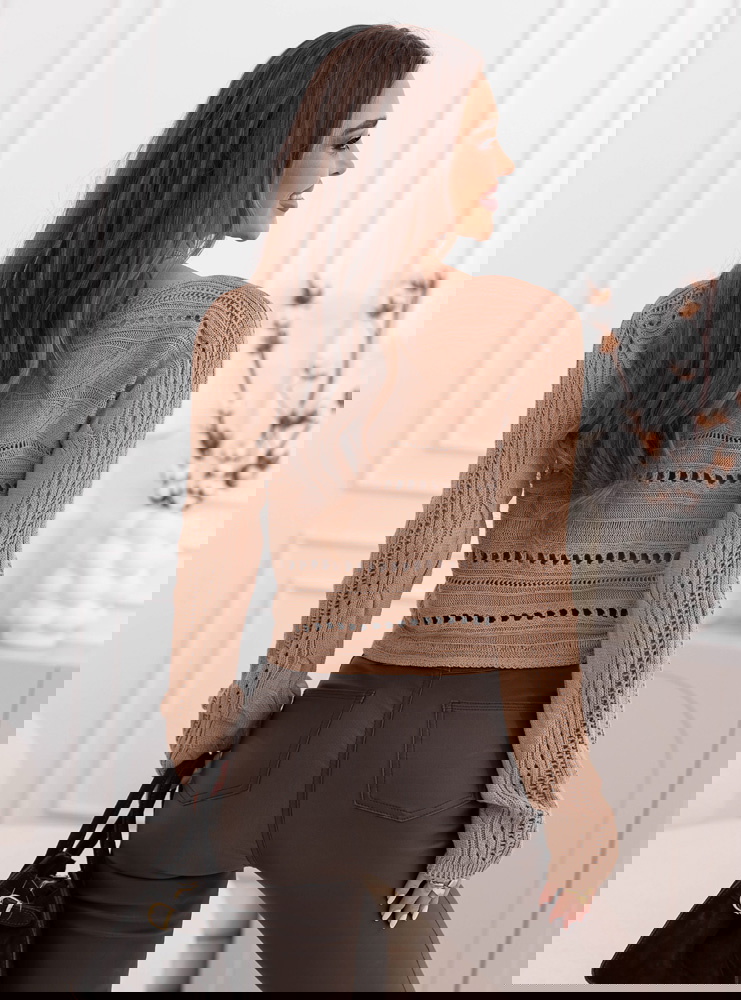 Sweter ażurowy Calandre - mocha mousse