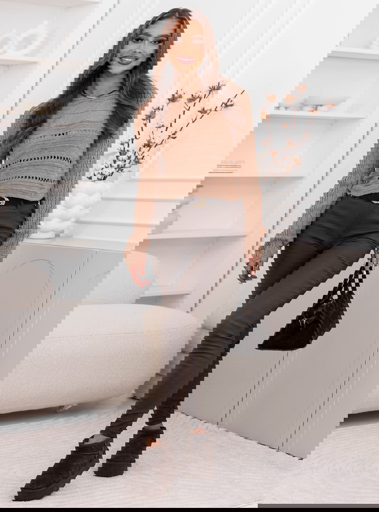 Sweter ażurowy Calandre - mocha mousse