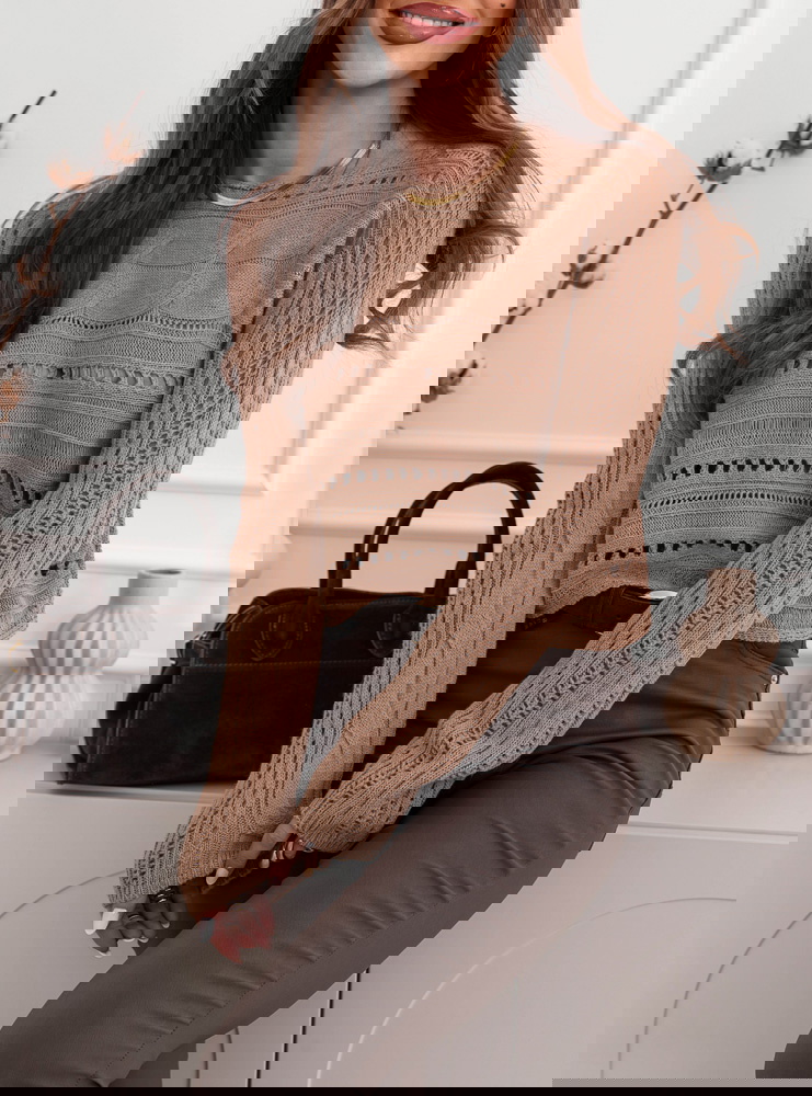 Sweter ażurowy Calandre - mocha mousse