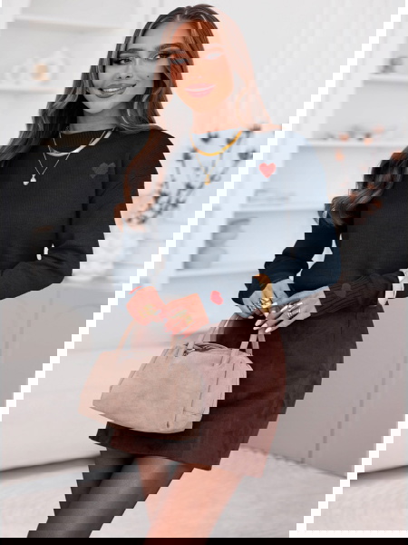 Granatowy sweter z... 2