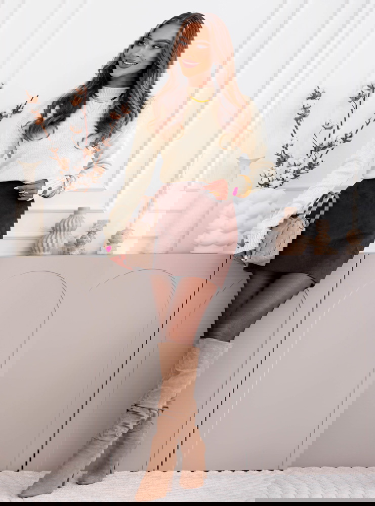 Sweter z serduszkami Mozelle - ecru