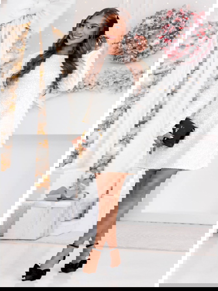 Biała cekinowa świąteczna...