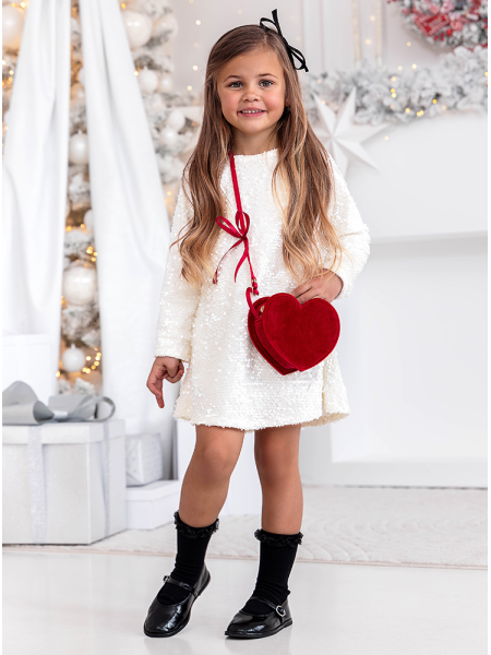 Biała cekinowa świąteczna...