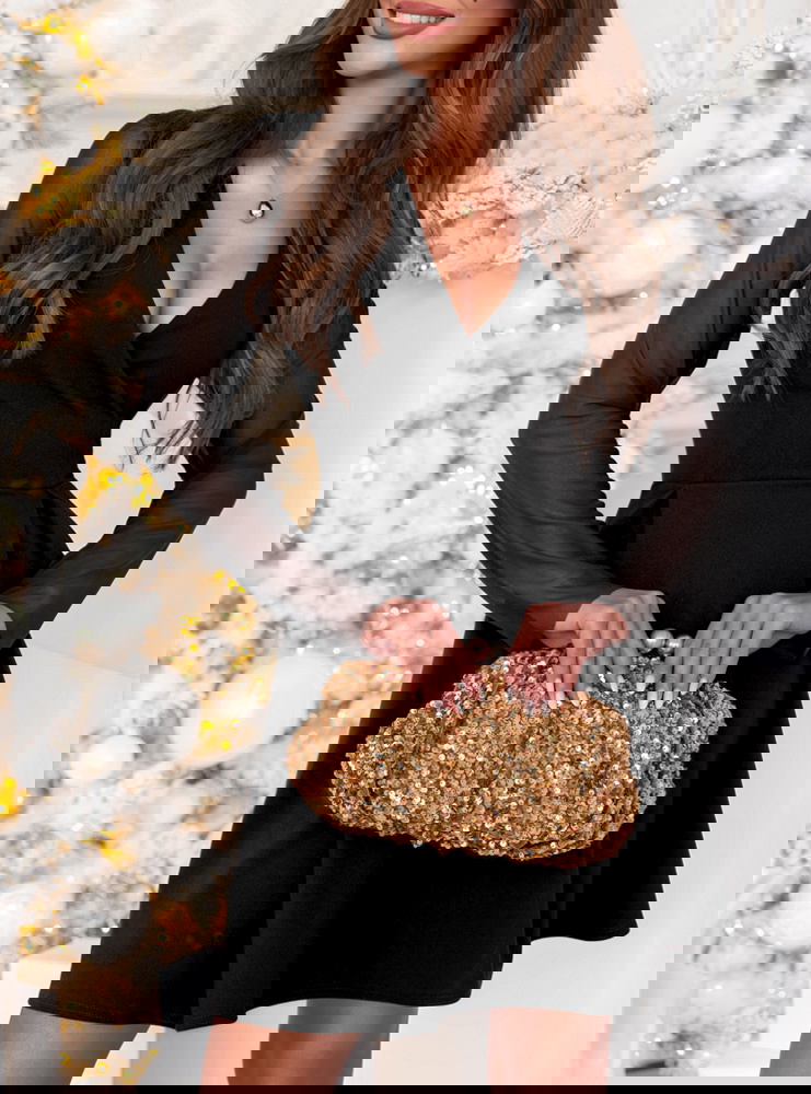 Czarna rozkloszowana świąteczna...