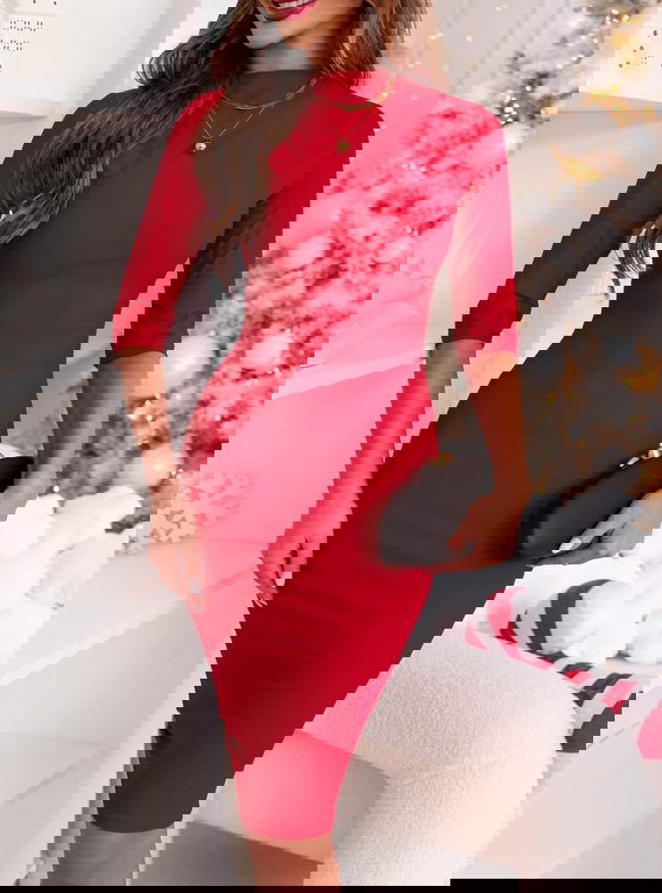 Malinowa dopasowana świąteczna...