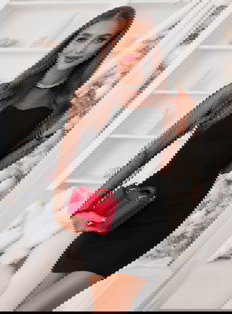 Czarna świąteczna sukienka z...