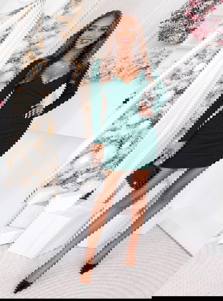 Prążkowana sukienka na święta z...