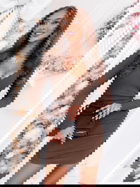 Prążkowana sukienka na... 2