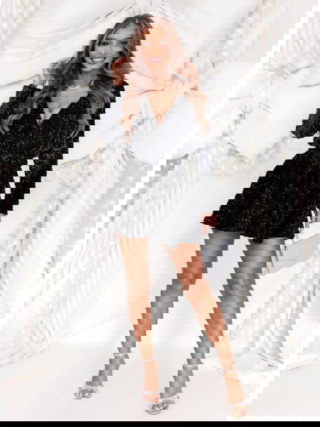 Czarny cekinowy świąteczny... 2