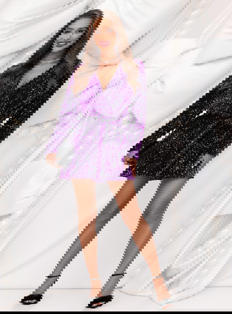 Fioletowy cekinowy świąteczny...