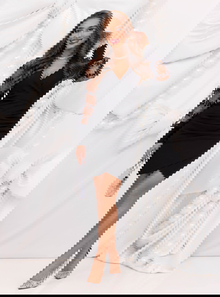 Czarna świąteczna sukienka z...