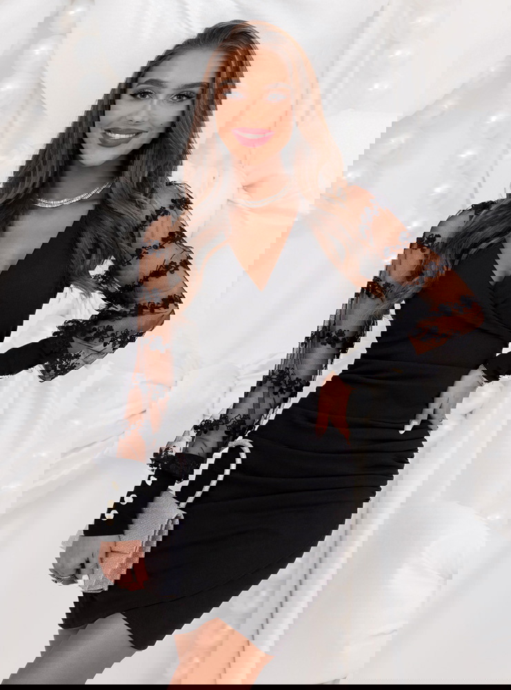 Czarna świąteczna sukienka z...