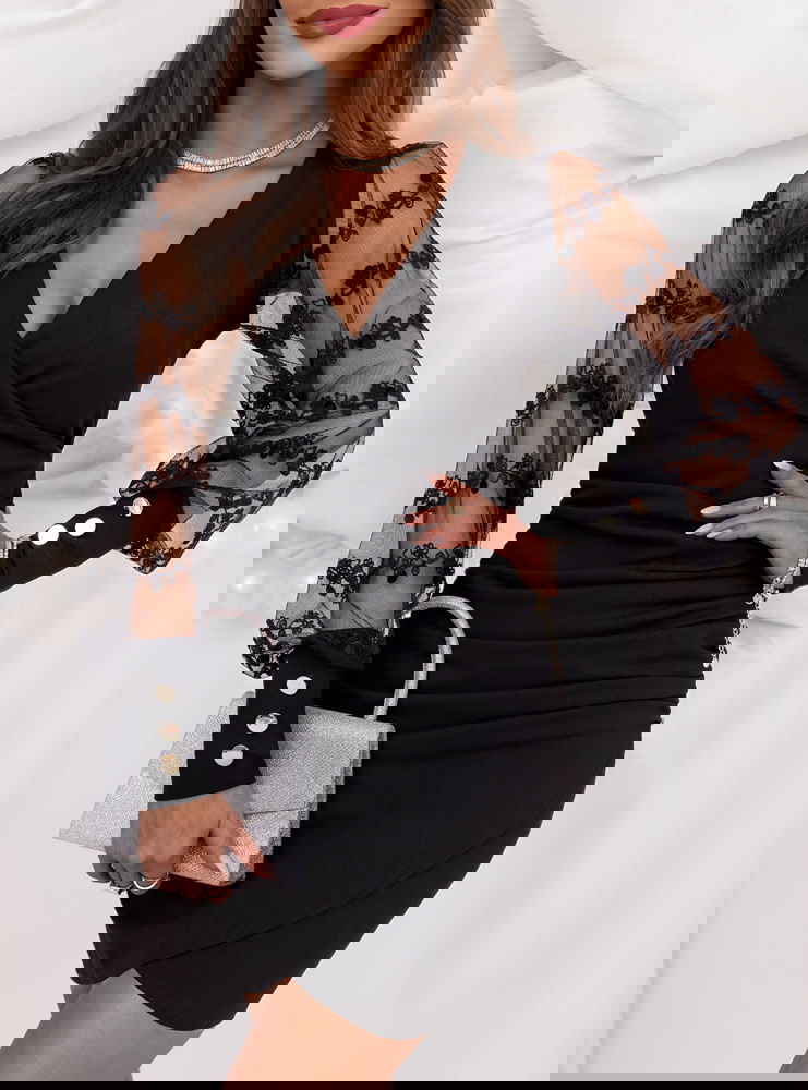 Czarna świąteczna sukienka z...