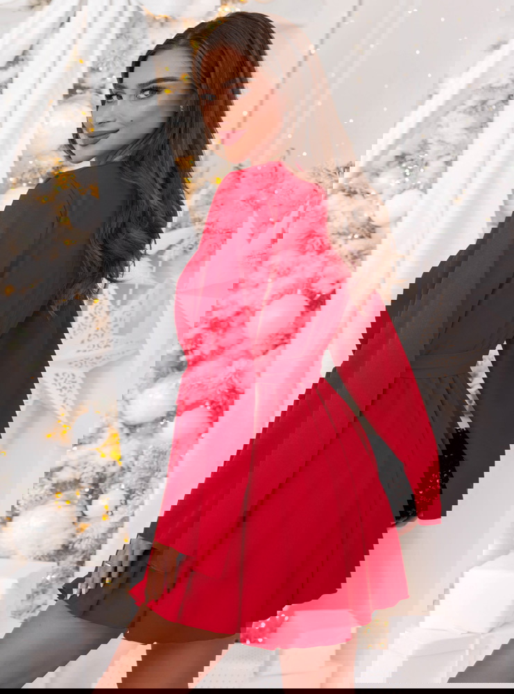 Malinowy świąteczny kombinezon jak...